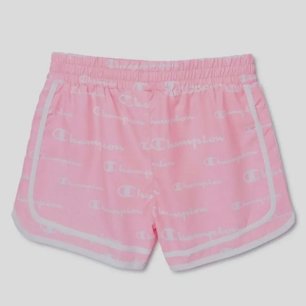 Champion Girls Toddler Kids Pink Lined Lightweight Athletic Logo Shorts. 2. 2T.